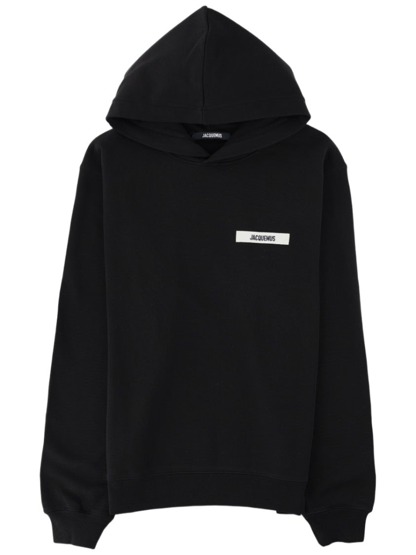 Jacquemus Minimalist Black Ribbed Cotton Hoodie