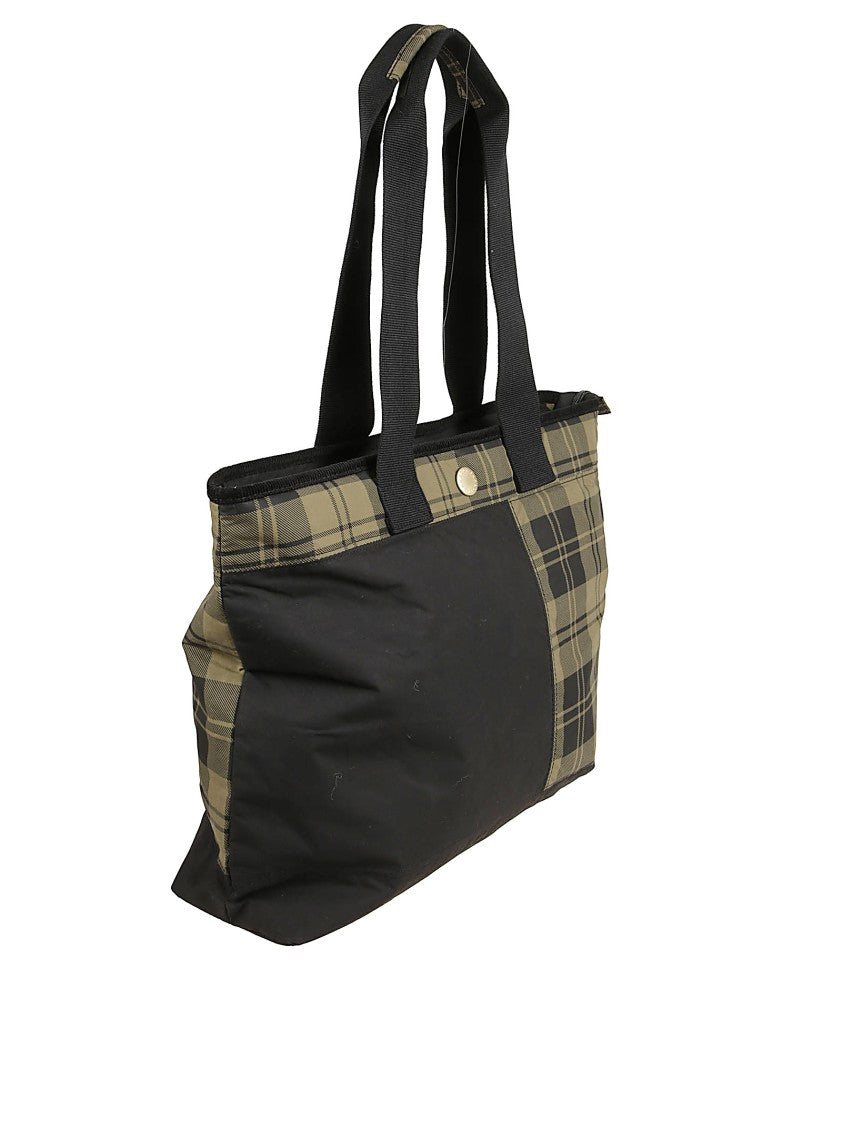 Barbour Patchwork Design Tote Bag With Tartan Accents