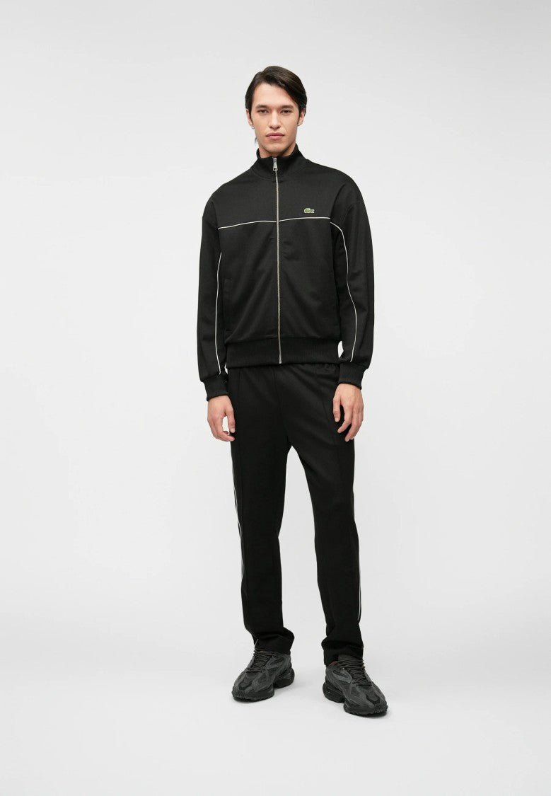 Lacoste Black Cotton Zip Up Sweatshirt