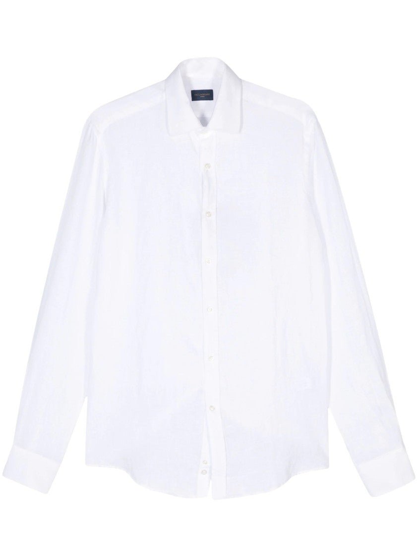 Paul & Shark Classic White Linen Long Sleeve Shirt