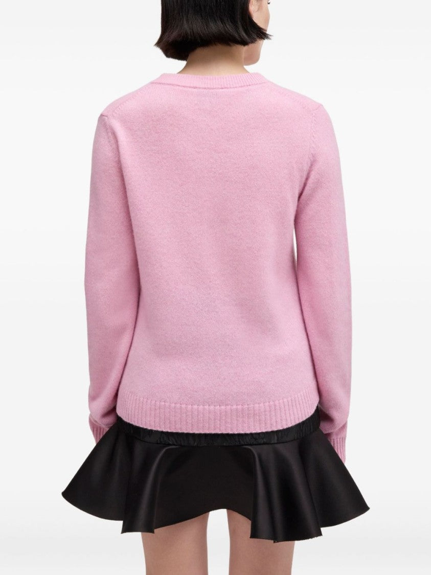 Ganni Playful Graphic Pink Sweater
