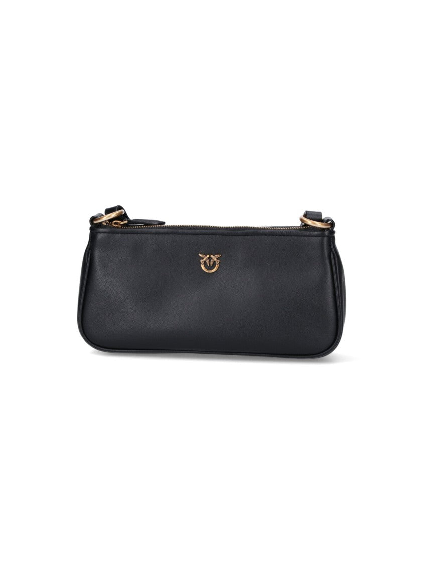 Pinko Rectangular Black Bag With Gold-Tone Hardware