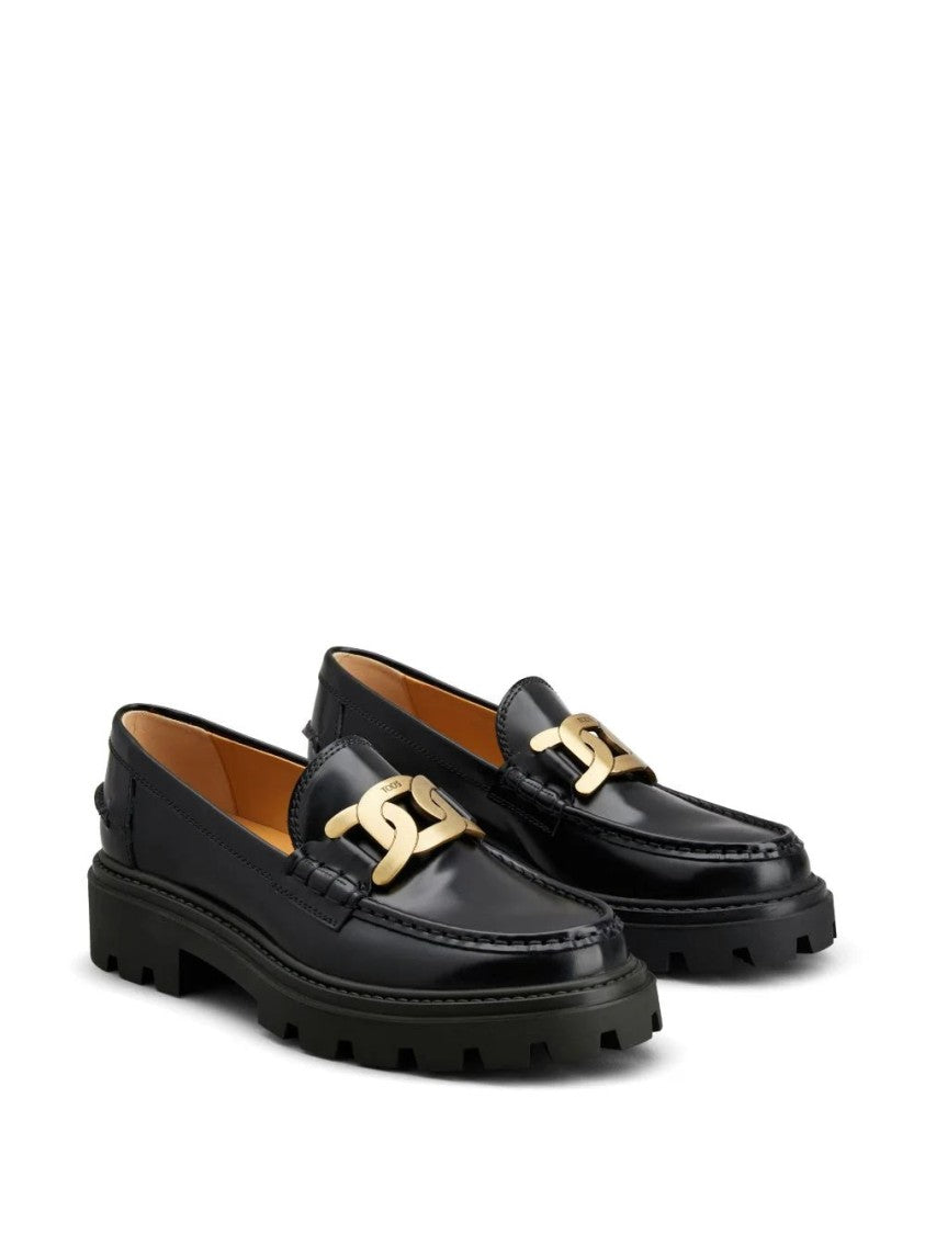 Tod's Leather Loafers With Gold-Tone Buckle