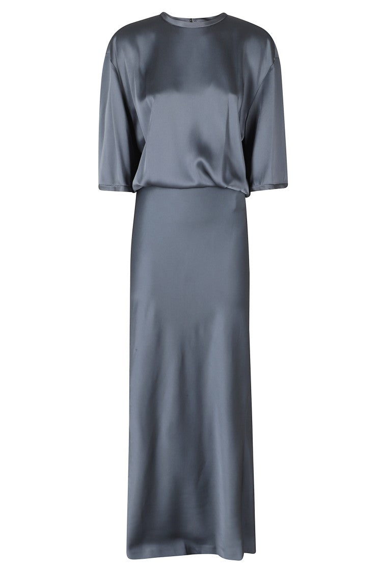 Semi Couture Pewter Karissa Envers Satin Midi Dress