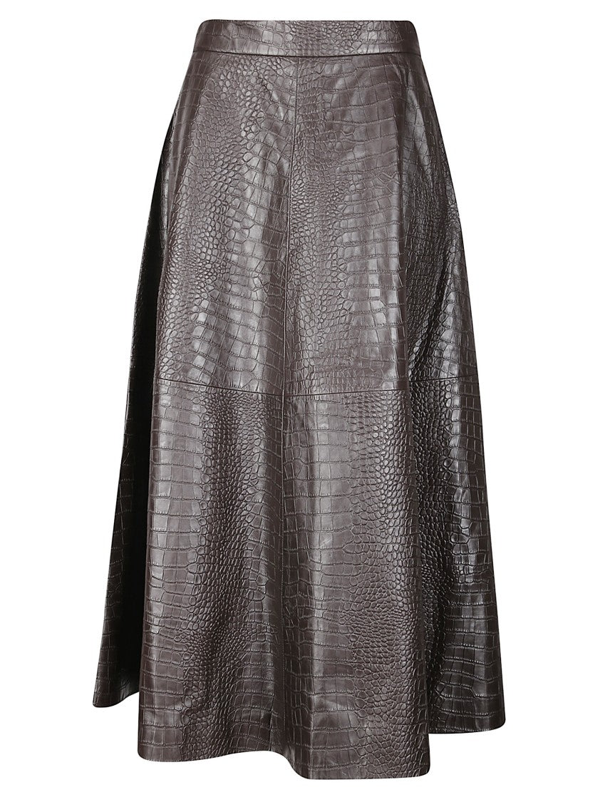 Róhe Crocodile A-Line Skirt