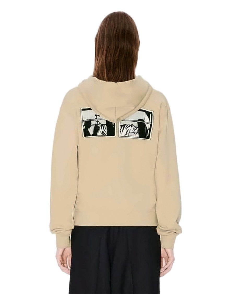 Kenzo Beige Graphic Print Kenzo Hoodie
