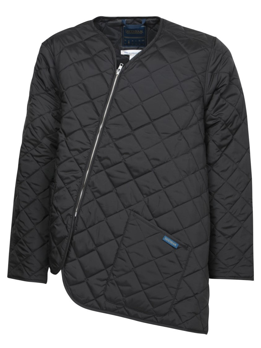 Comme Des Garçons Asymmetrical Zip Black Jacket With Quilted Padding