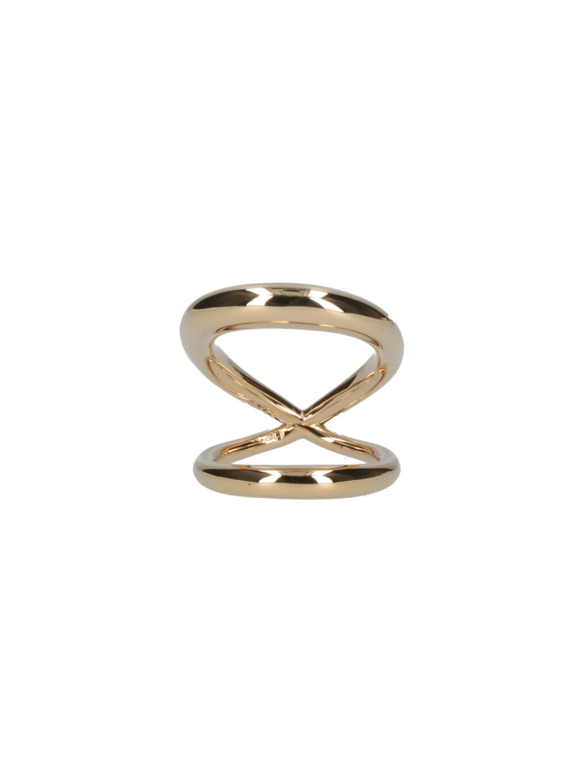 Charlotte Chesnais Double-Band Gold Ring With X-Shaped Crossbar
