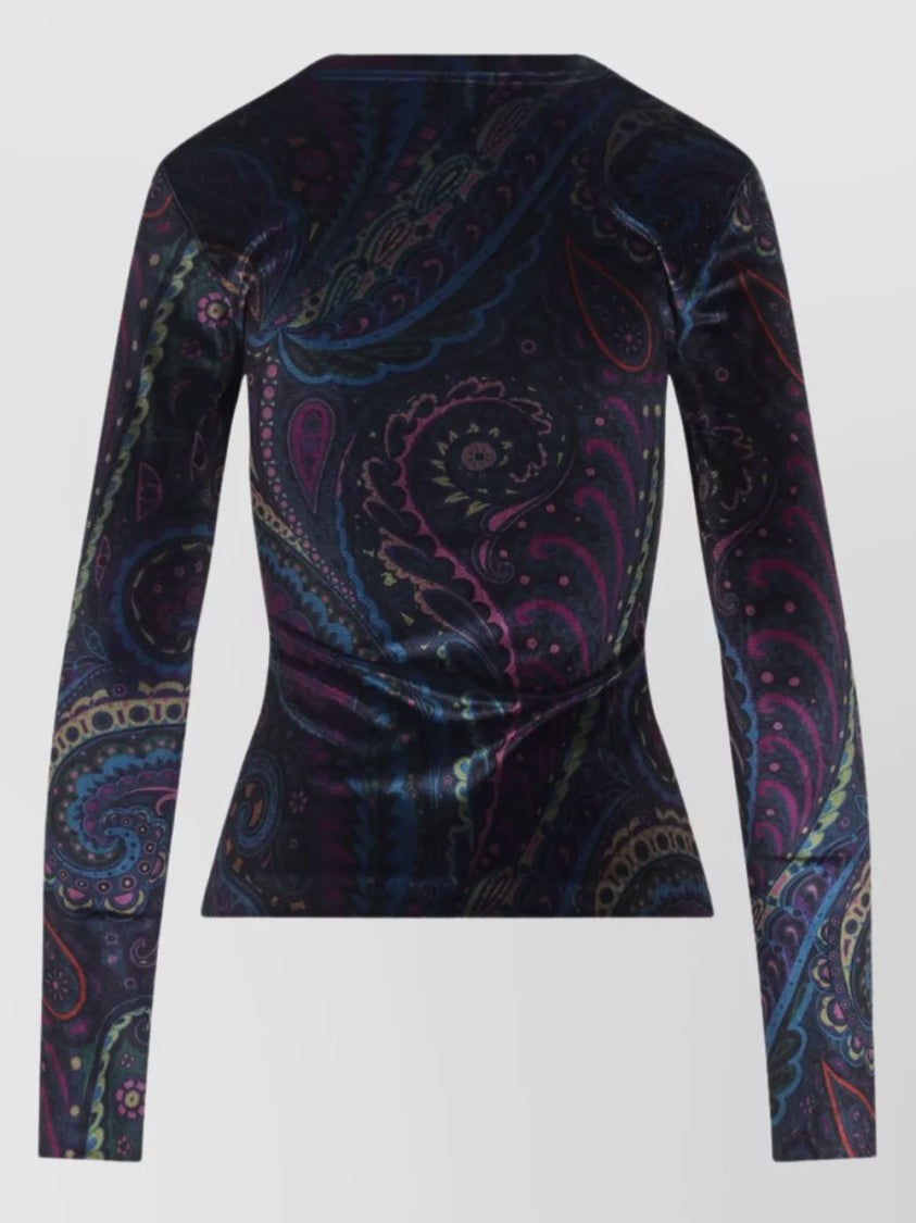 Etro Long-Sleeved Fitted Top With Vibrant Paisley Pattern