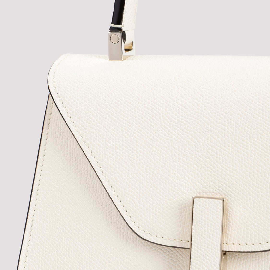 Valextra White Iside Top Handle Mini Bag