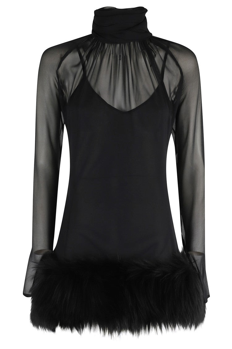 Blumarine Georgette Dress With Bow Tie