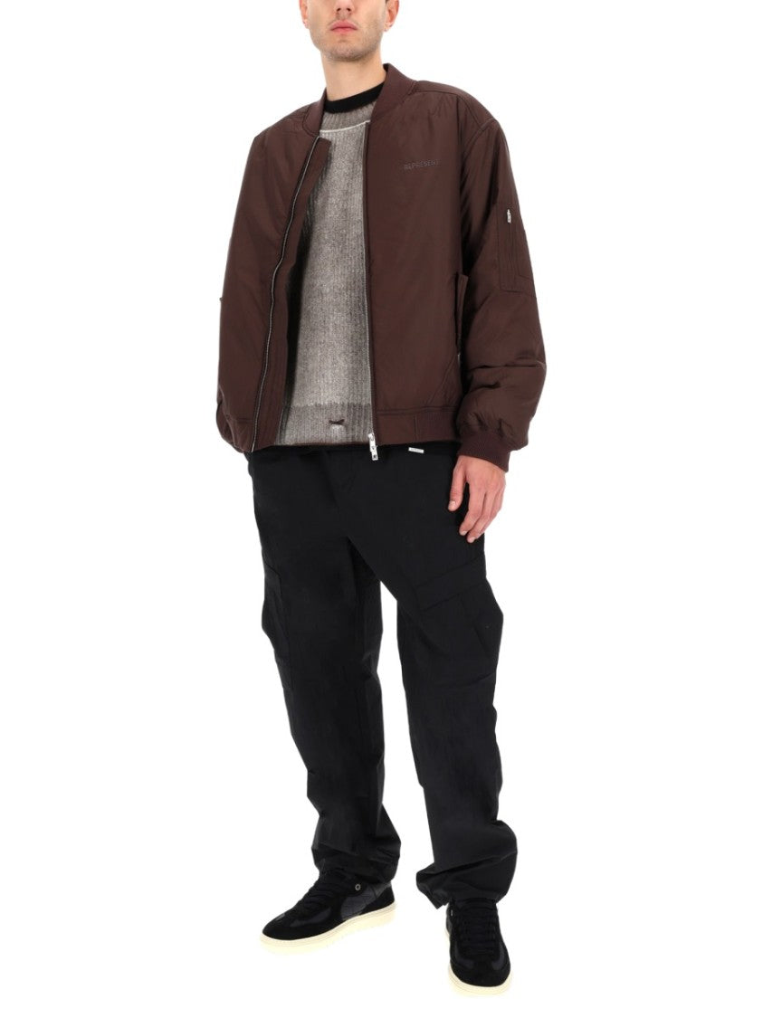 Represent Smart Brown Boxy Bomber Jacket