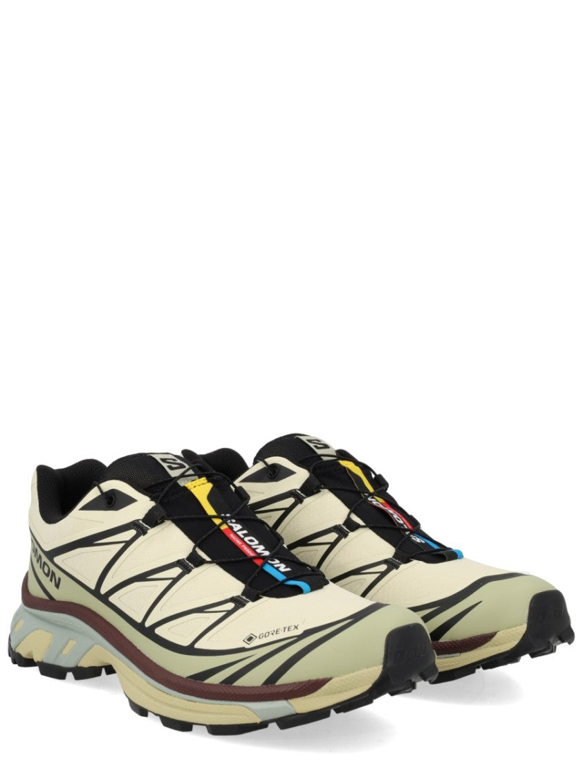 Salomon Cream Xt-6 Mesh Geometric Sneakers