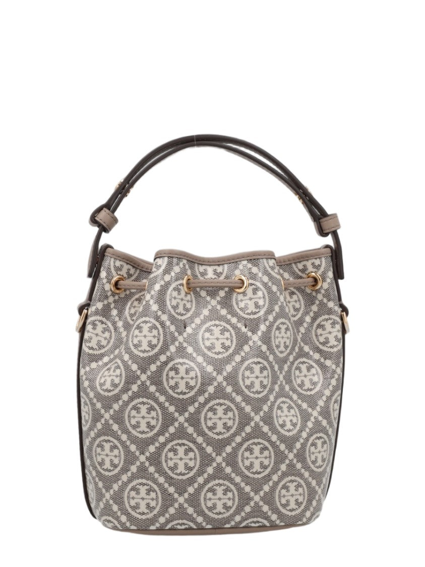Tory Burch Mini Borsa A Secchiello With Monogram Pattern And Versatile Strap