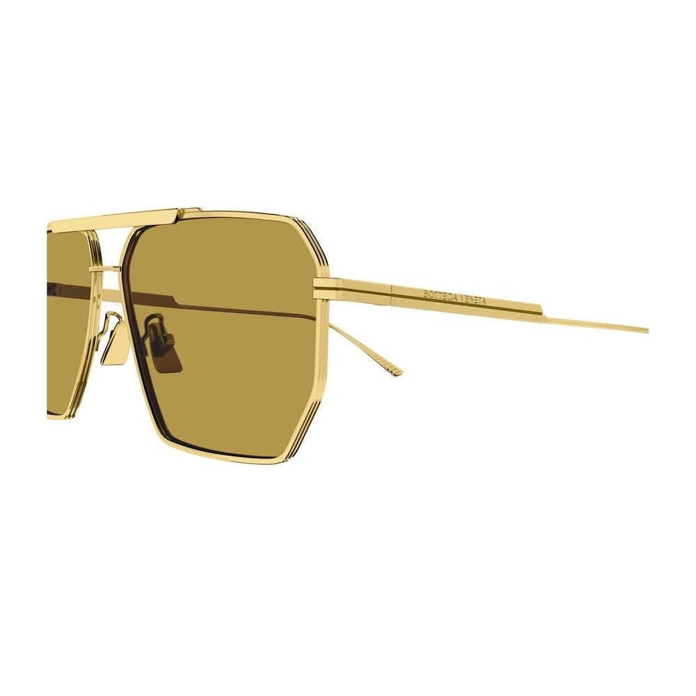 Bottega Veneta Bv1012s Line Aviator Sunglasses In Gold-Tone Metal