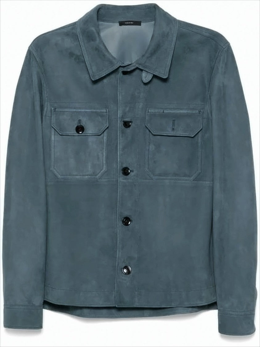 Tom Ford Structured Smooth Leather Jacket With Classic Collar