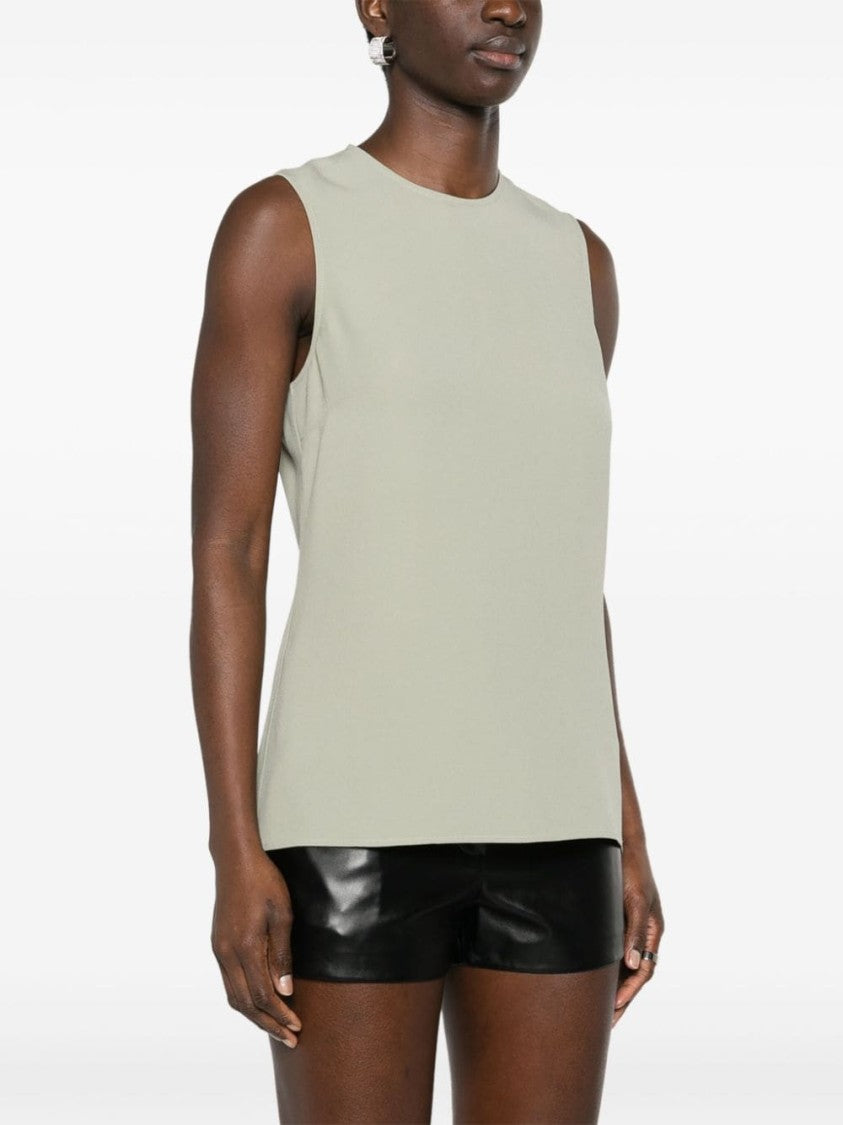 Ami Paris Sage Green Cady Texture Top
