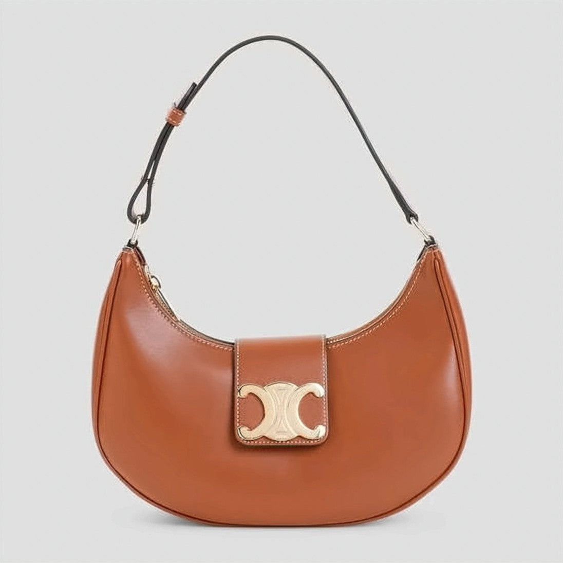 Celine Crescent-Shaped Pink Calfskin Leather Shoulder Bag