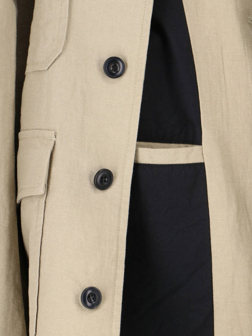 Tonywack Minimalistic Beige Jacket With High Collar