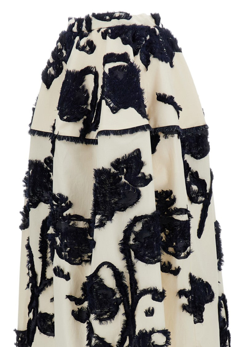 Erdem Voluminous Midi Skirt With Fil Coupé Jacquard Motif