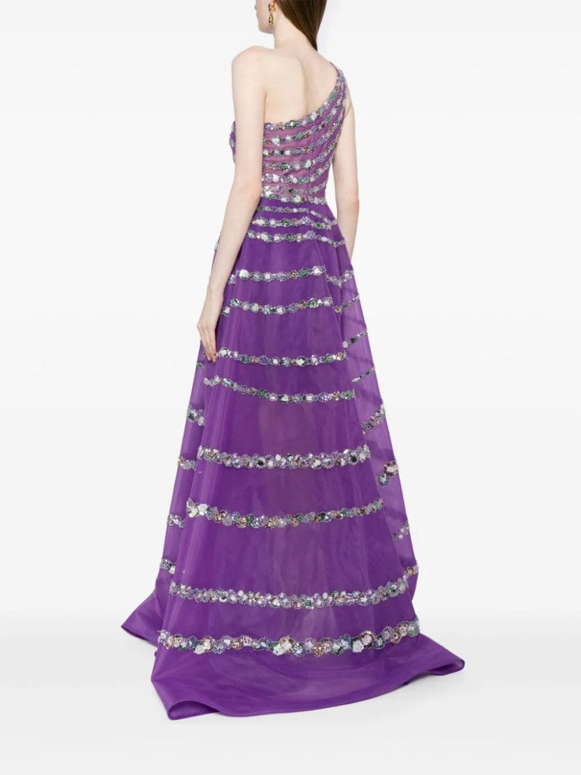 Saiid Kobeisy One Shoulder Asymmetric, Beaded Dress