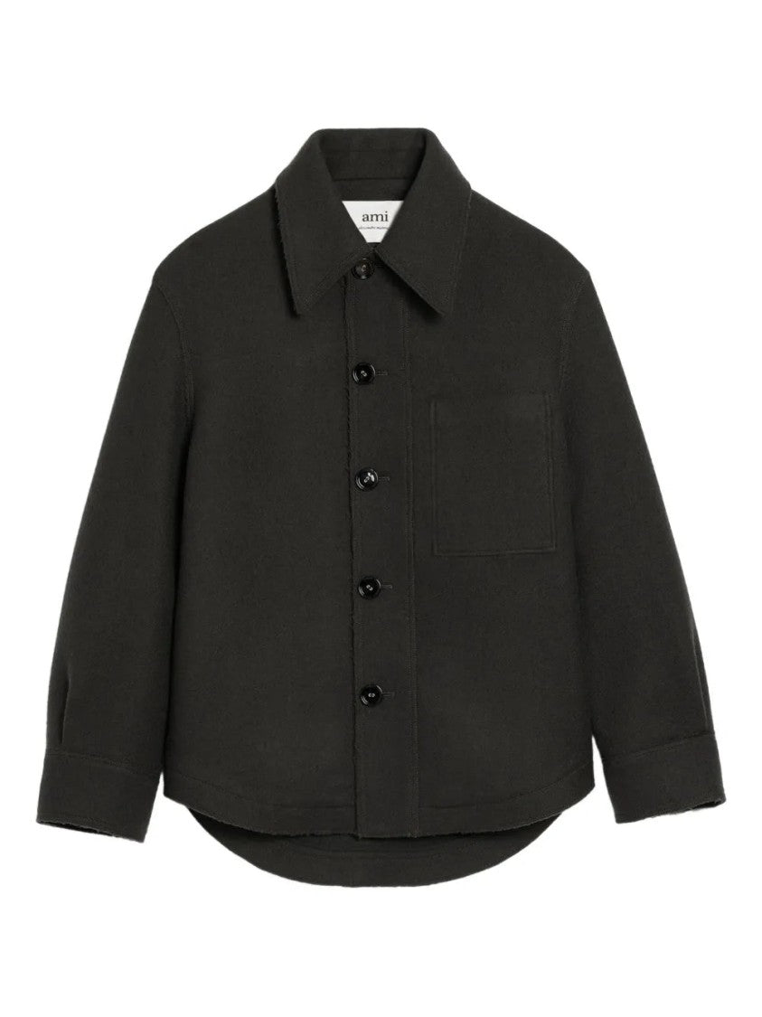 Ami Button-Up Wool Jacket
