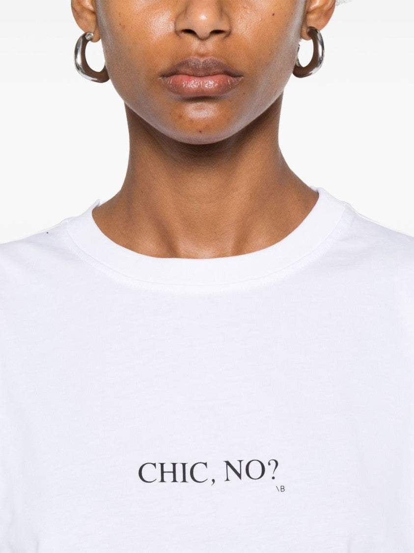 Victoria Beckham Relaxed Fit White Cotton T-Shirt