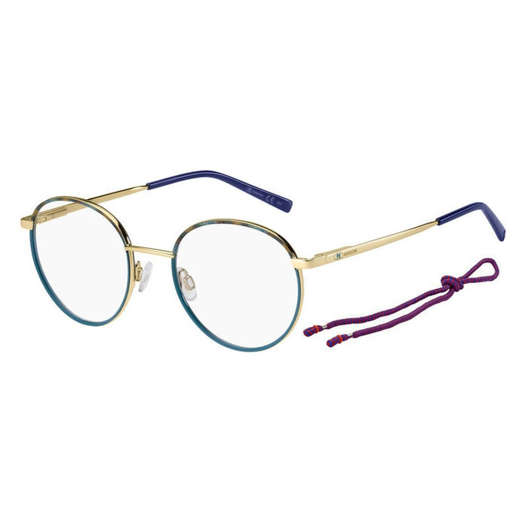 M Missoni Mmi 0036 Round Frame Eyeglasses With Gold Metal Accents