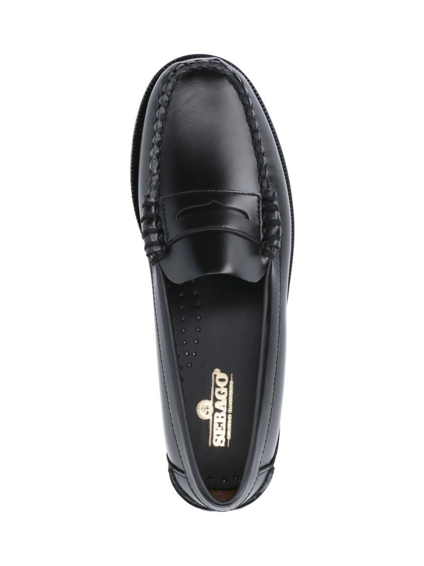 Sebago Slip-On Black Leather Moccasins With Cut-Out Detail