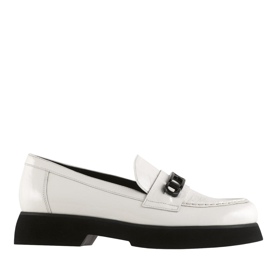 Högl White Cecil Patent Leather Chunky Sole Loafers