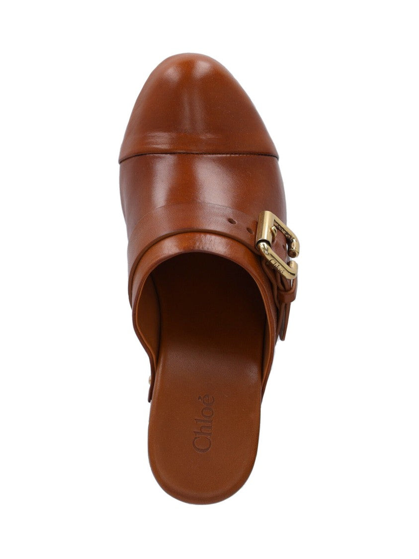 Chloé Slip-On Mules With Gold-Tone Paddington Buckle