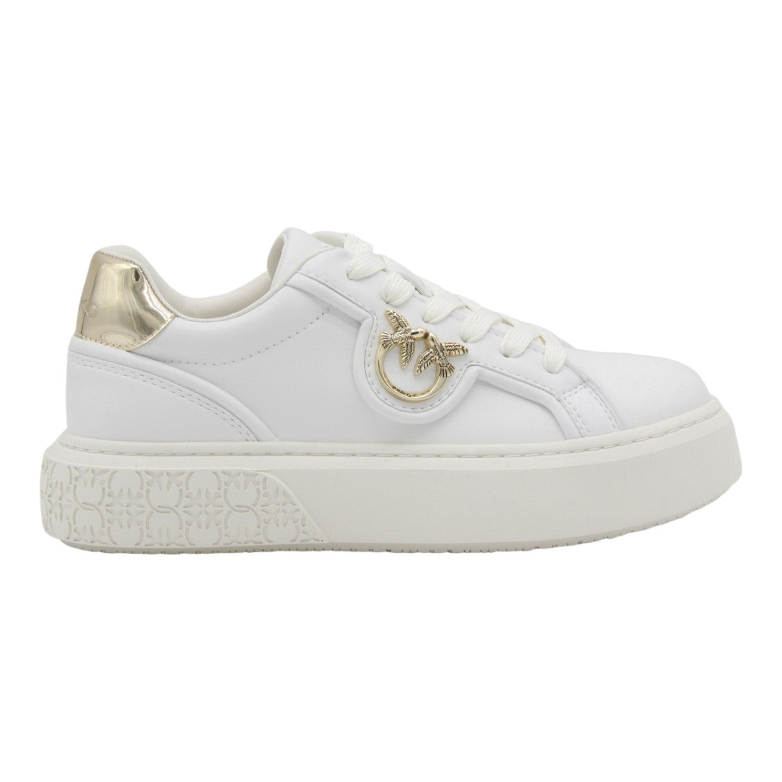 Pinko White Sneakers With Embossed Sole