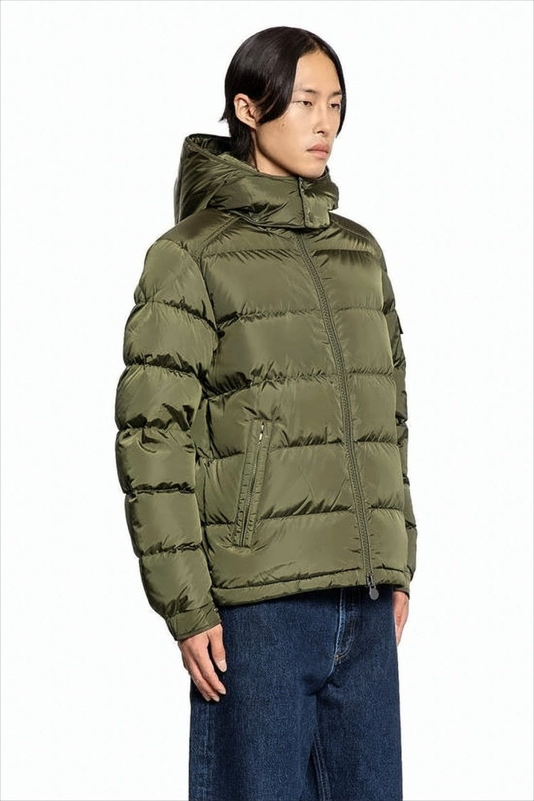 Moncler Quilted Down Jacket With High Collar And Hood
