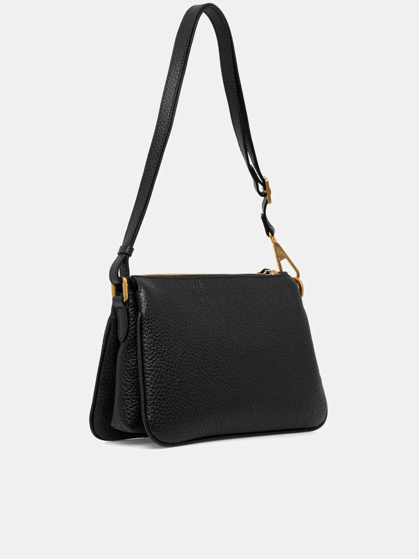 Gianni Chiarini Brooke Rectangular Black Textured Leather Bag