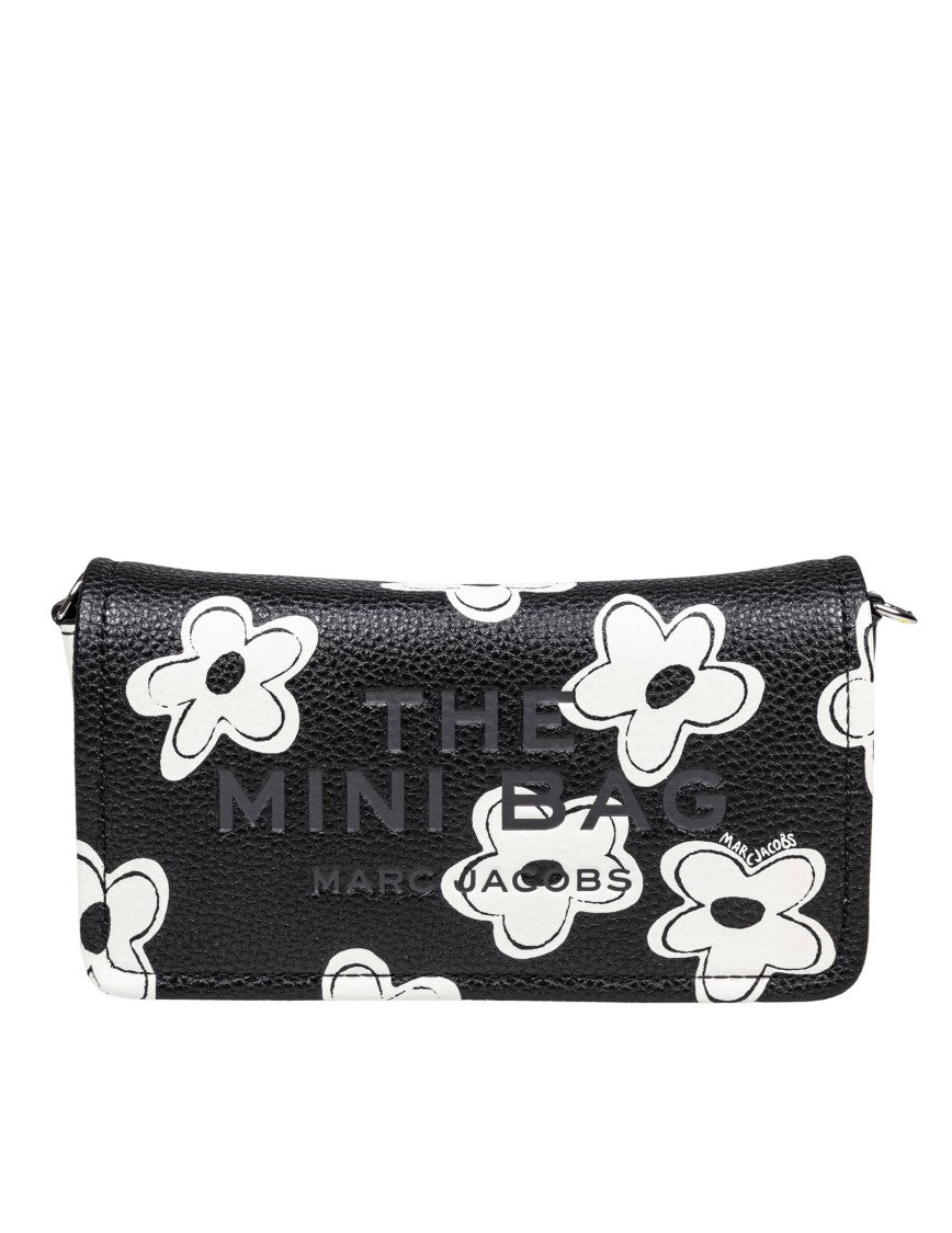 Marc Jacobs Flower Print Black Leather Mini Bag