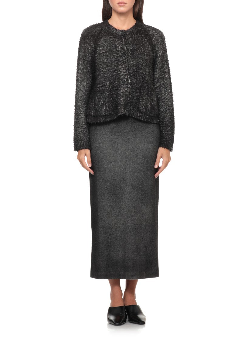 Avant Toi Textured Black Melange Cotton Avant Toi Cardigan