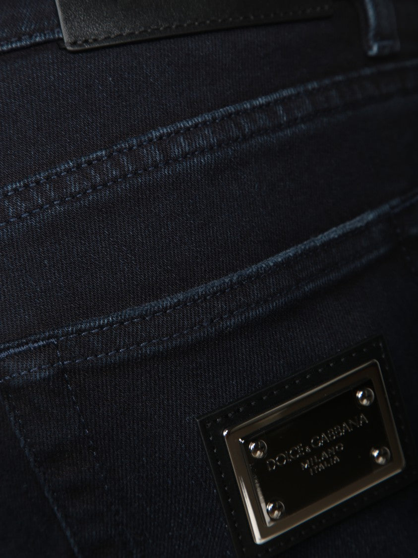 Dolce & Gabbana Slim Fit Black Jeans With Classic Five-Pocket