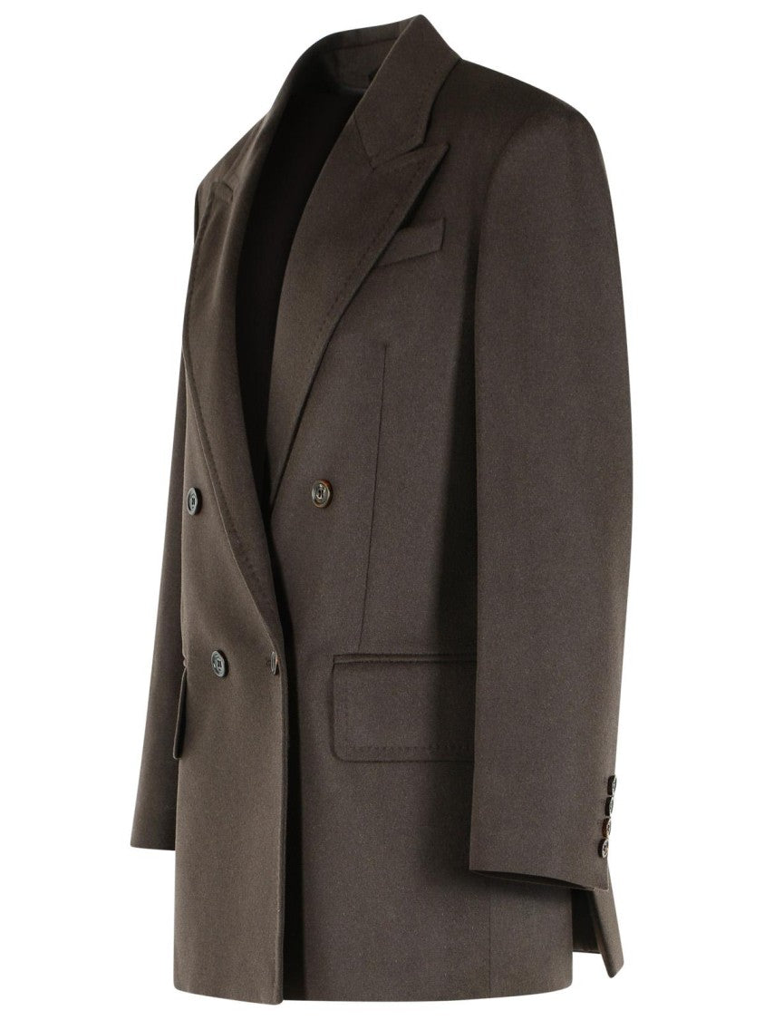 Max Mara Brown Camel Blazer With Peak Lapel And Tailored Detailing