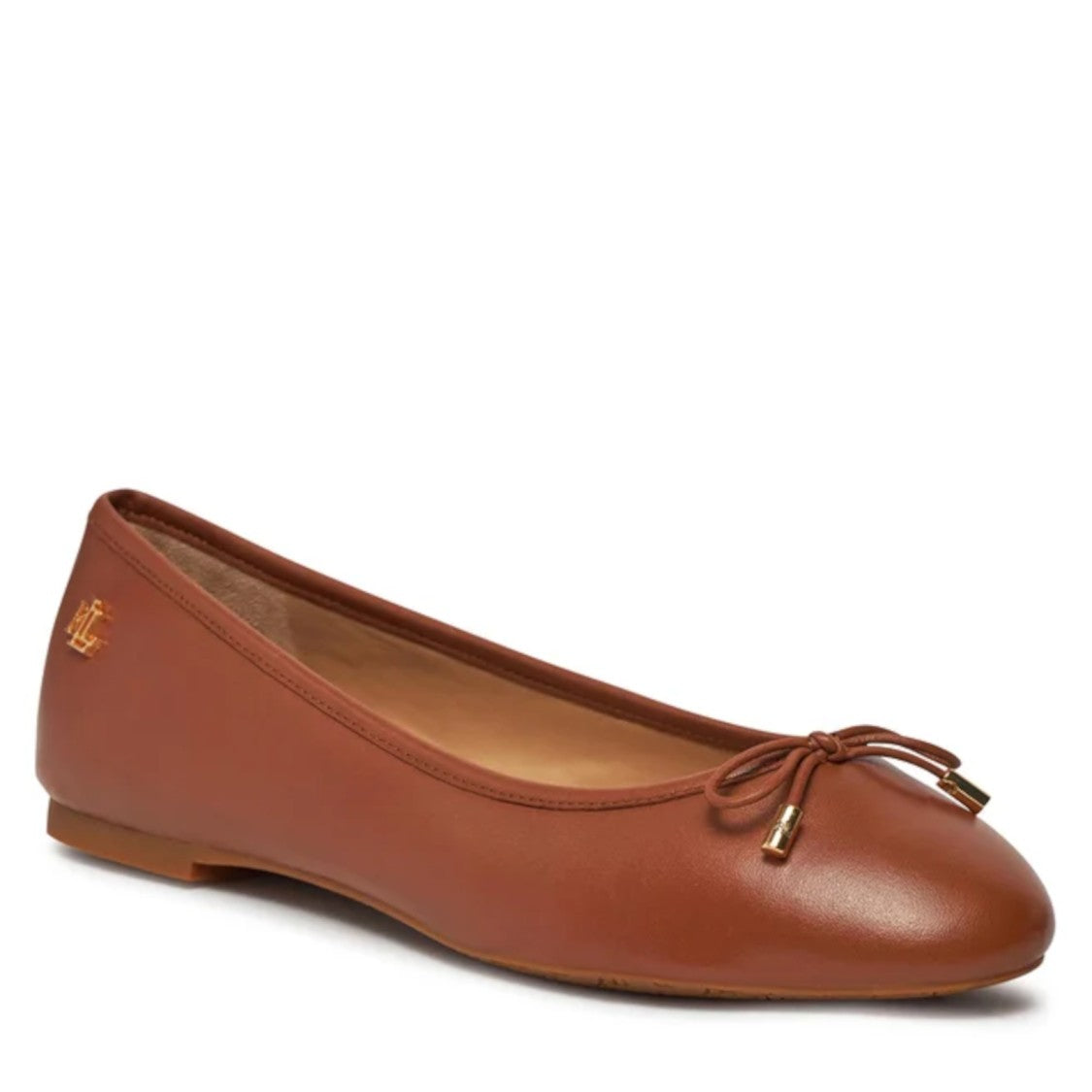 Lauren Ralph Lauren Rounded Toe Ballet Flats With Bow