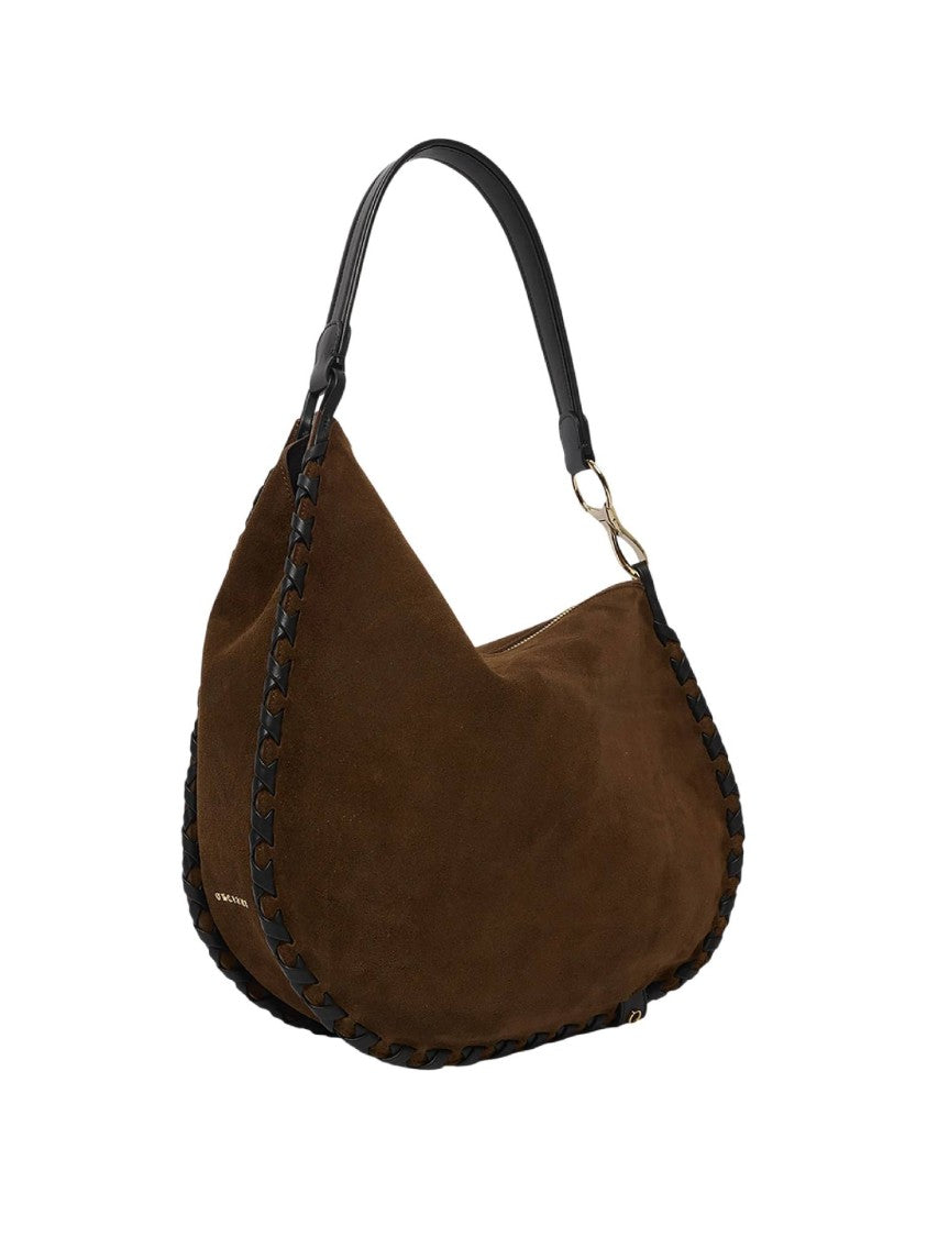 Claudio Orciani Chaos M Peach Cross Braided Suede Handbag
