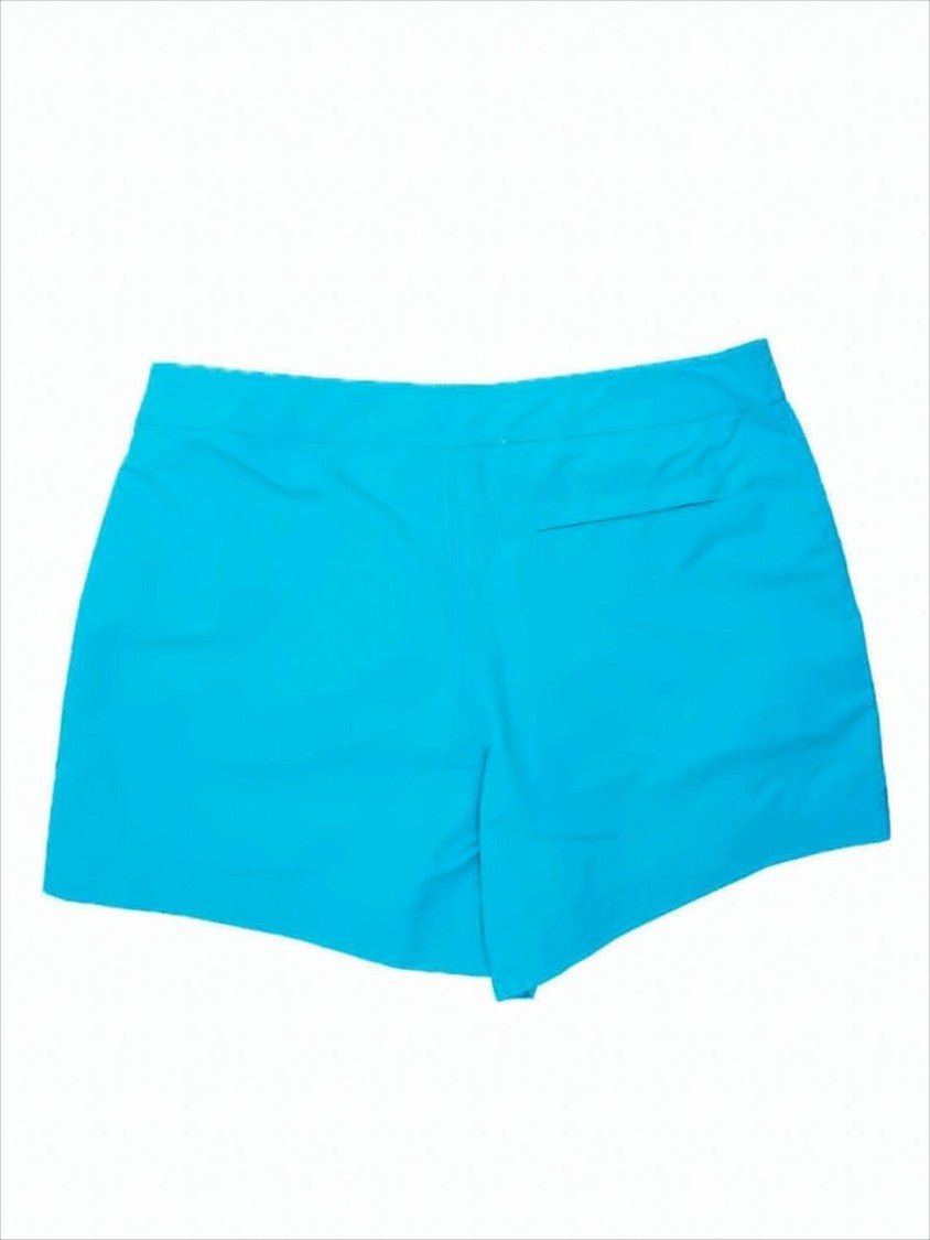 Off-White Turquoise Blue Swim Shorts With Elastic Waistband And Minimalist Design