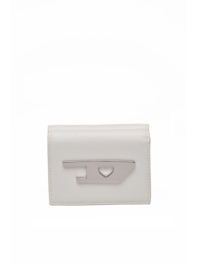 Diesel White Polyurethane Folded Wallet