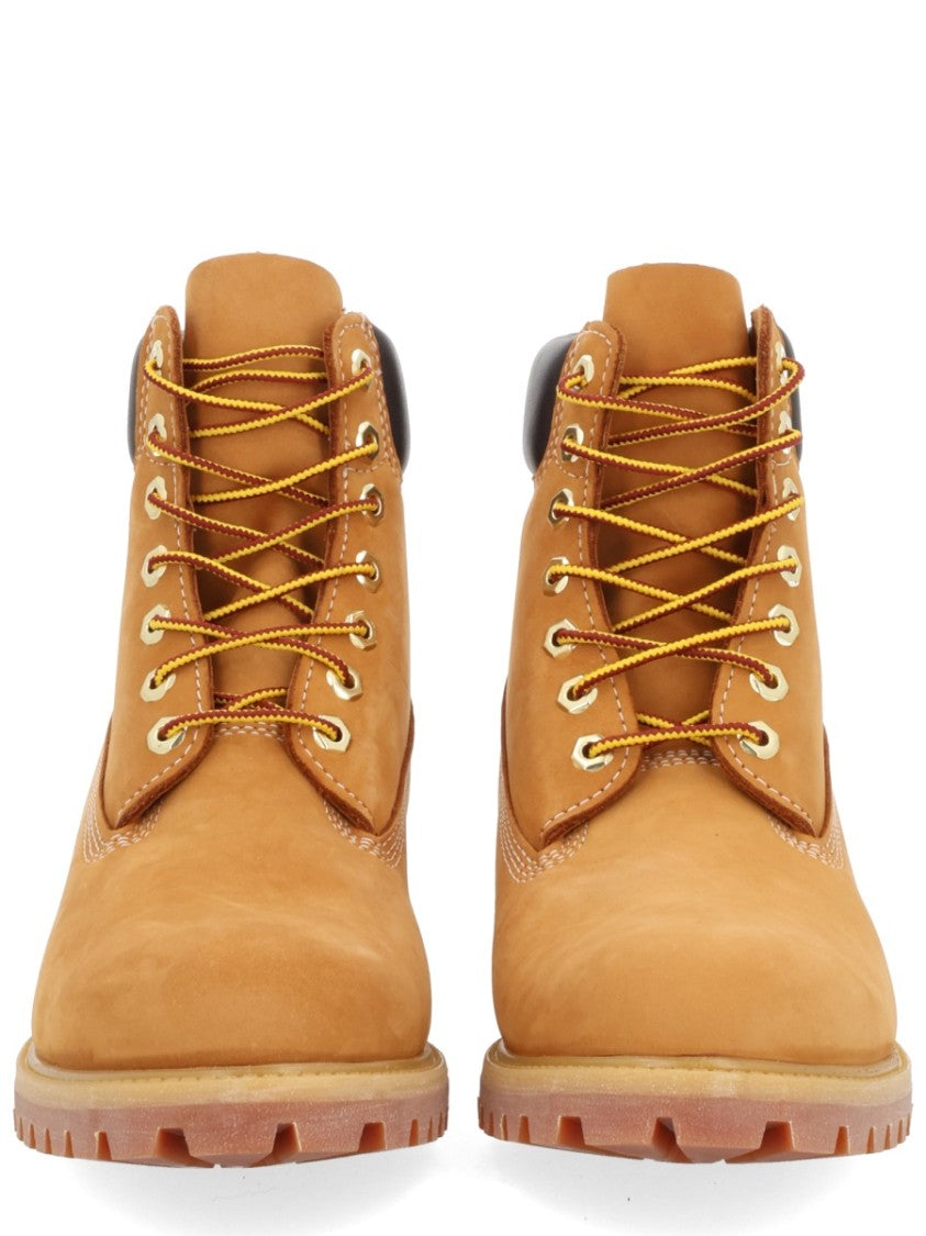 Timberland Orange Padded Collar Metal Eyelets Boots