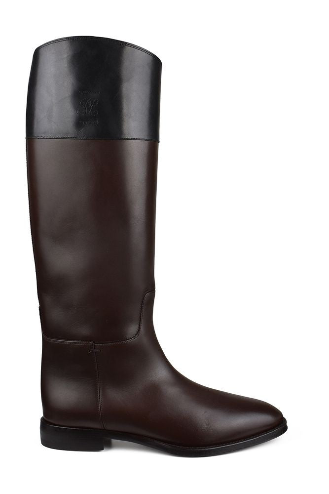 Polo Ralph Lauren Brown Leather Fascia Boots