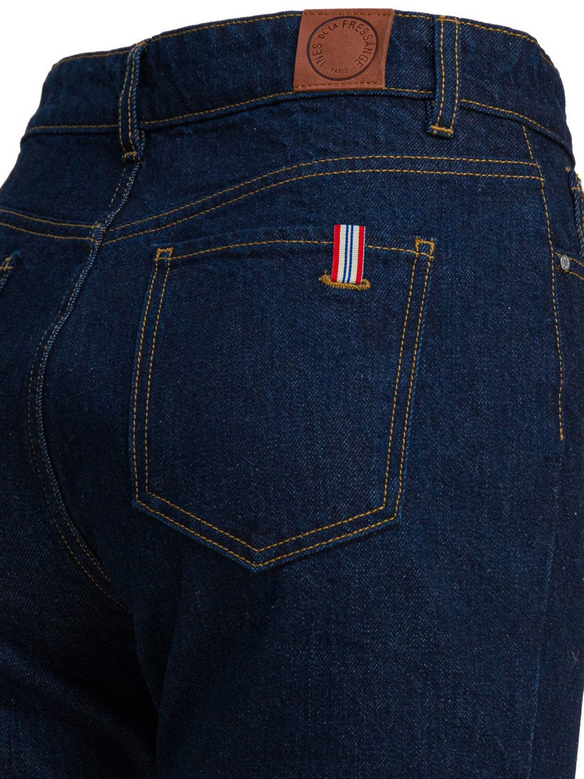 Ines De La Fressange High-Waisted Straight-Cut Jeans With Italian Pockets