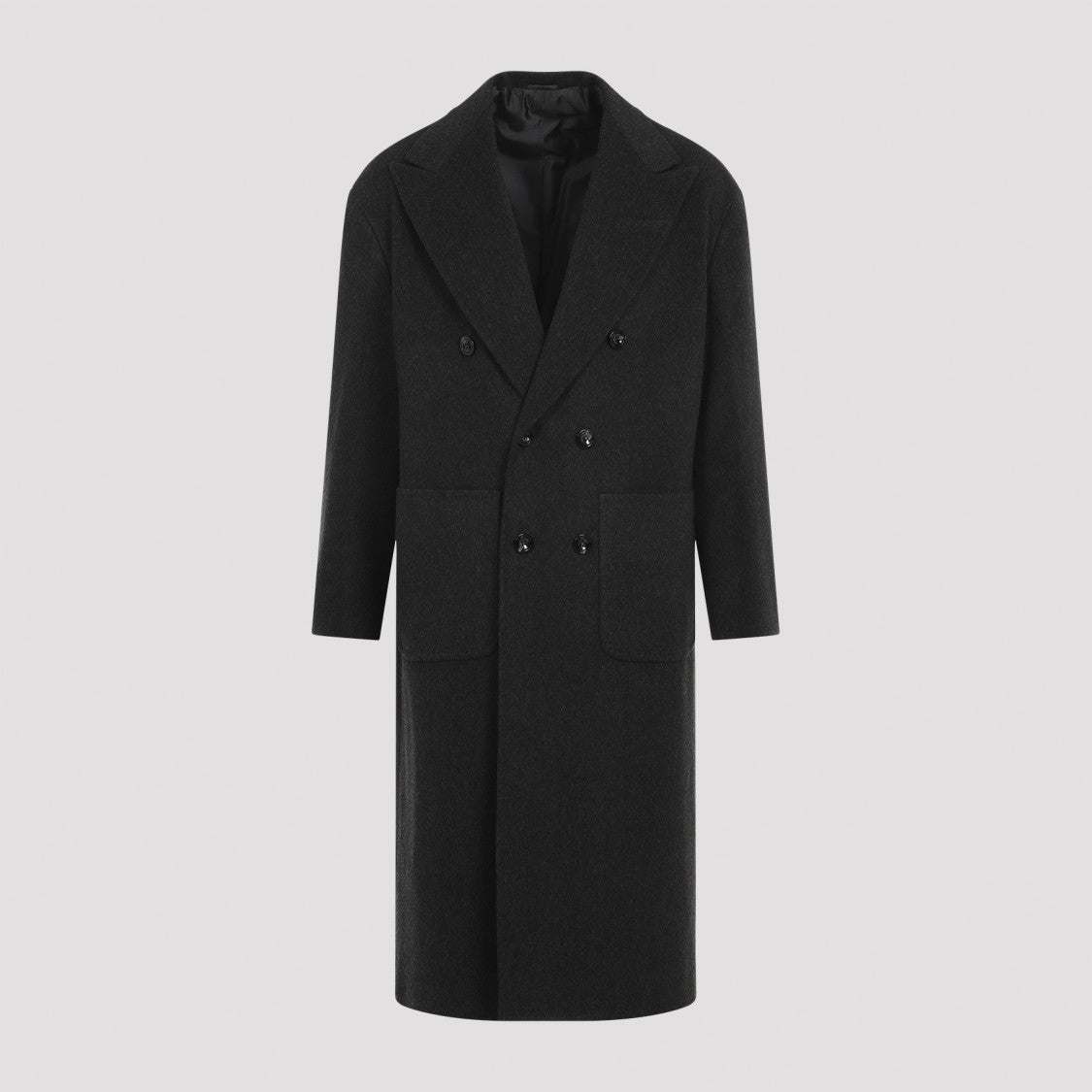 Kiton Grey Wool Coat