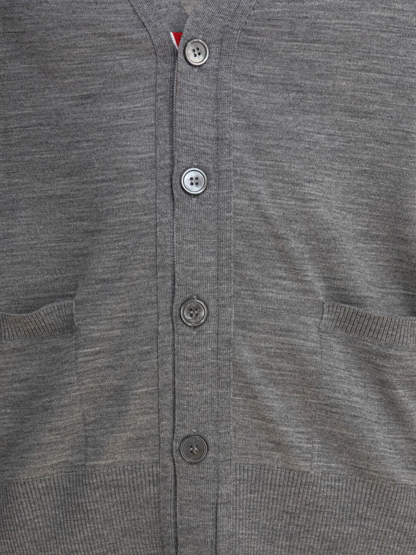 Thom Browne Classic V-Neck Cardigan In Fine Merino Wool
