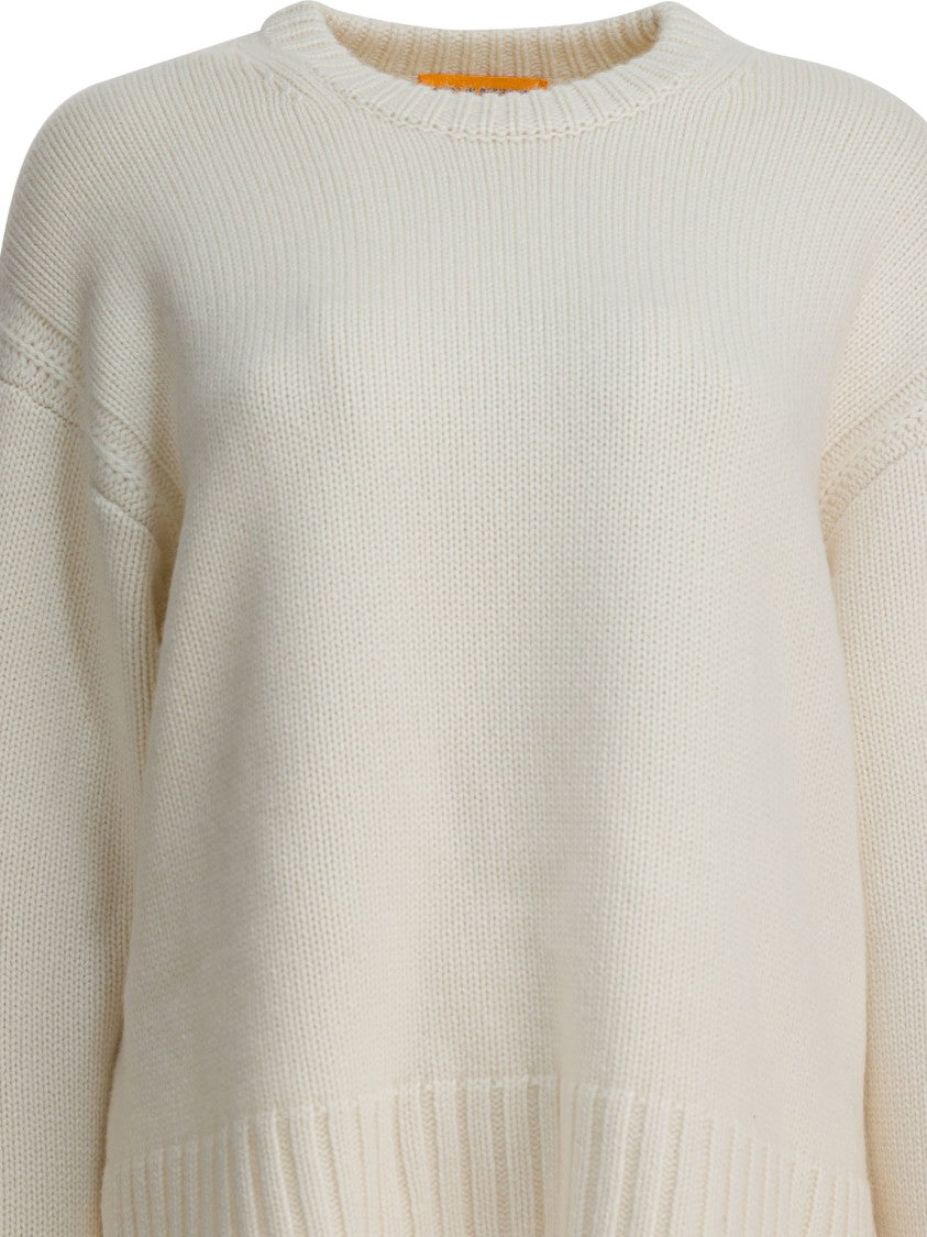 Guest In Residence Beige Cashmere Knit Sweater With Ribbed Detailing