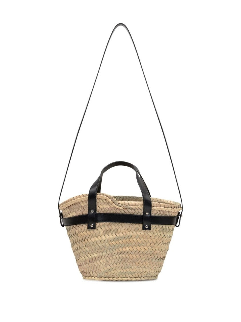 Coperni Beige Woven Basket Carabiner Shoulder Bag