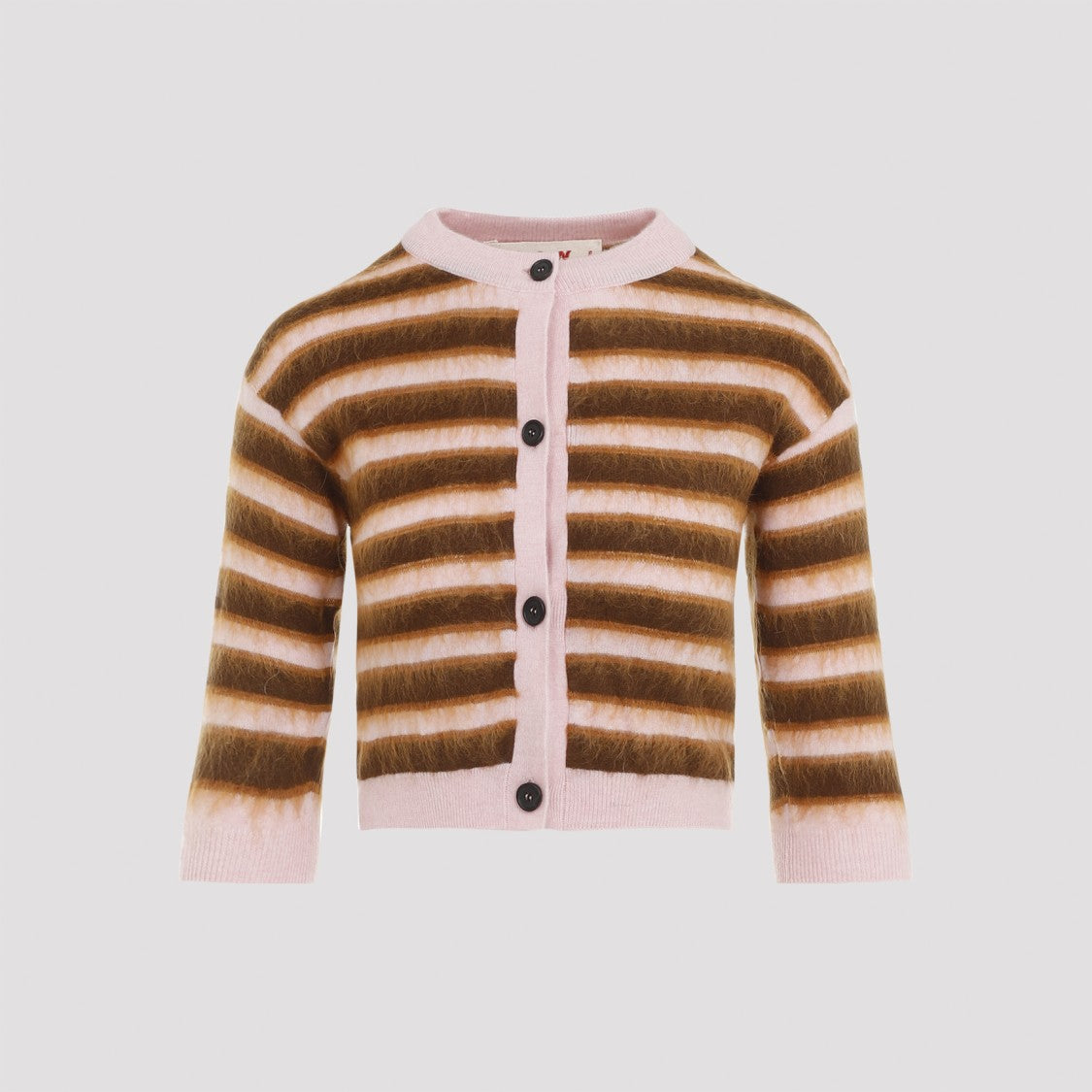 Marni Brown Pink Wool Cardigan